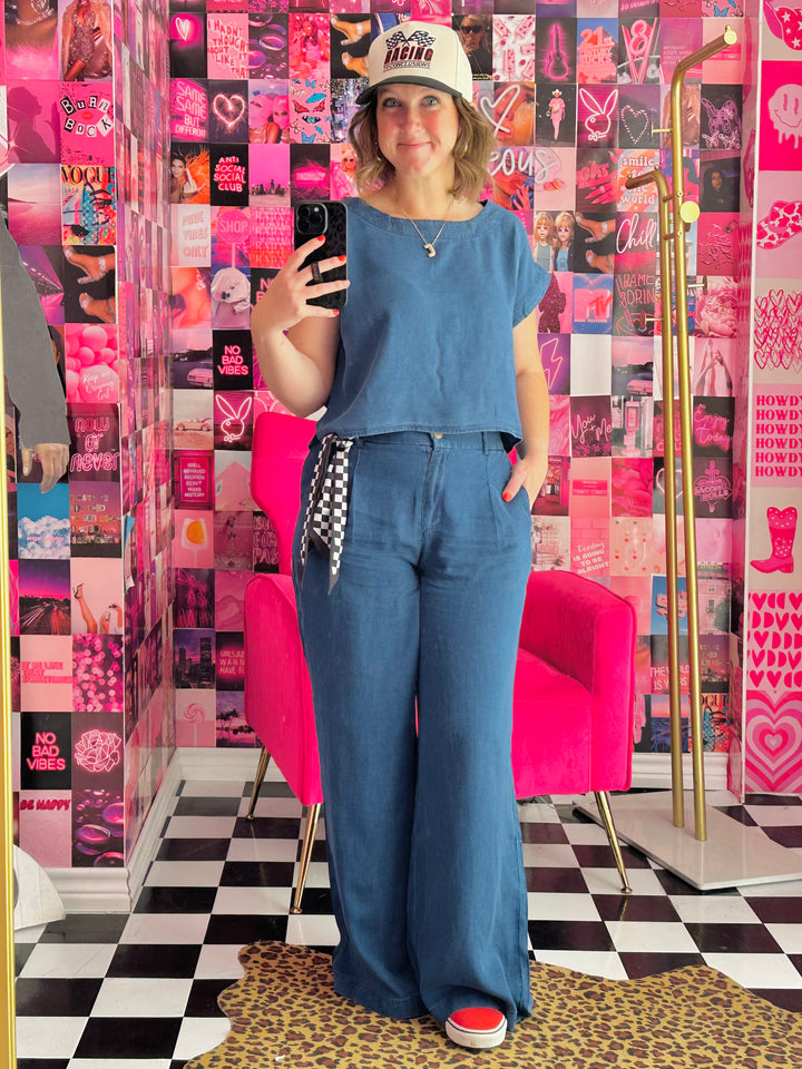 The Aubree Chambray Set