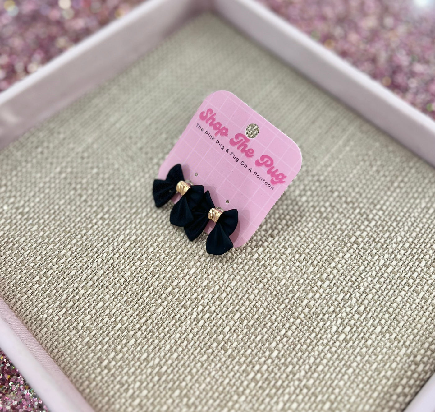 Black Bow Earrings