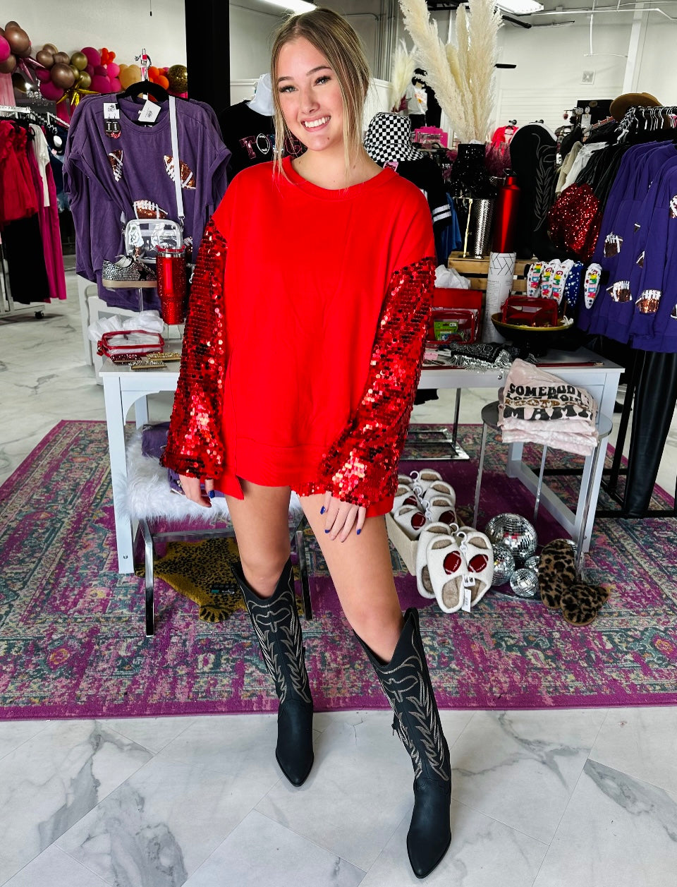 Adrenaline Rush Red Sequin Sweater