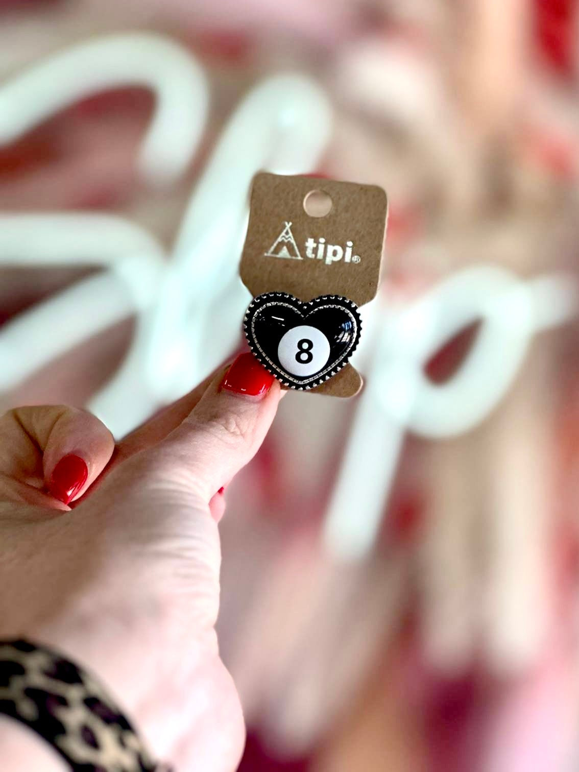 Heart 8 Ball Cuff Ring