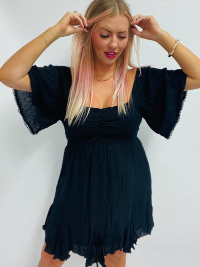 Frenchie French Dot Smocked Dress
