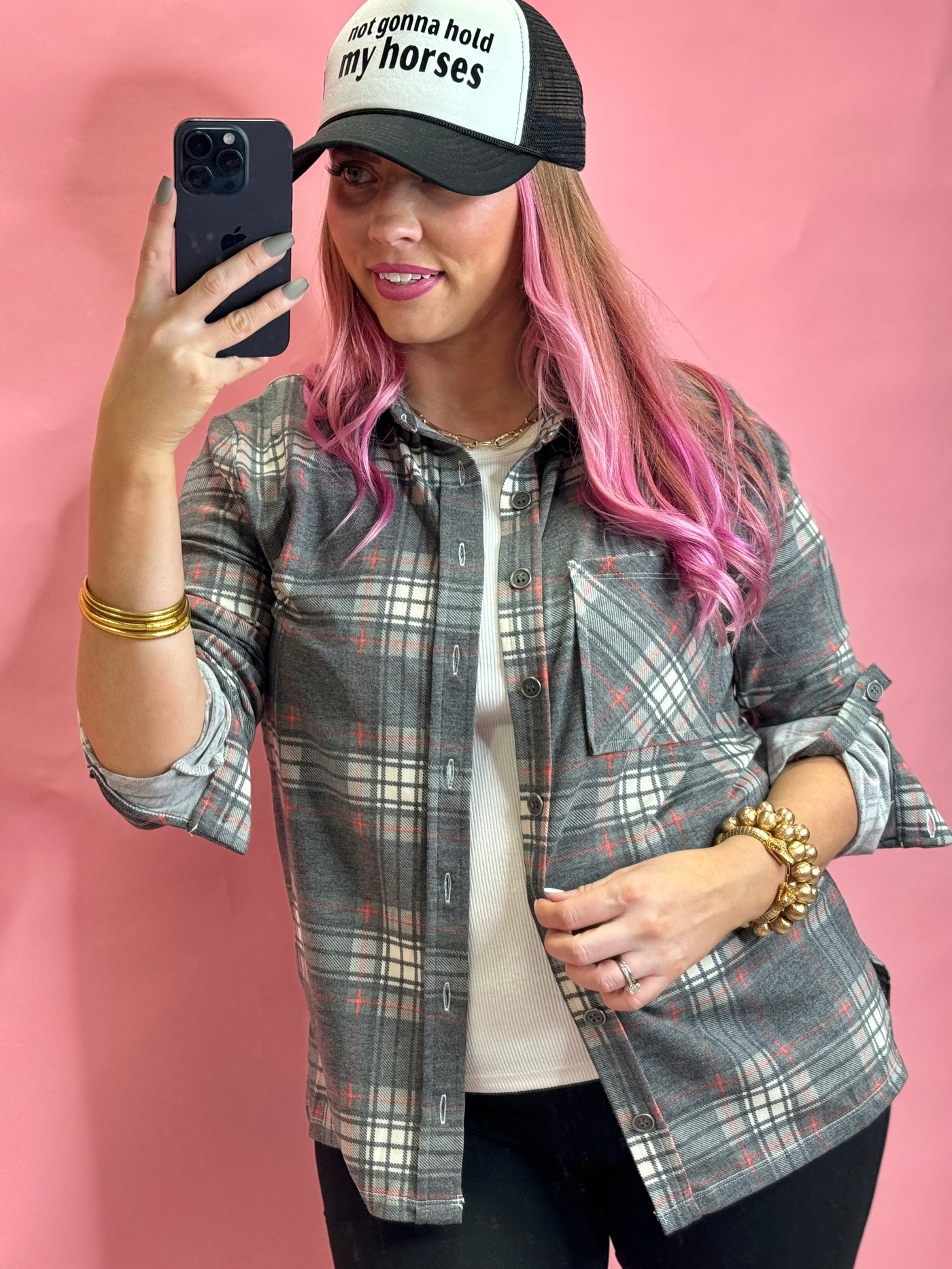 The Evelyn Plaid Top