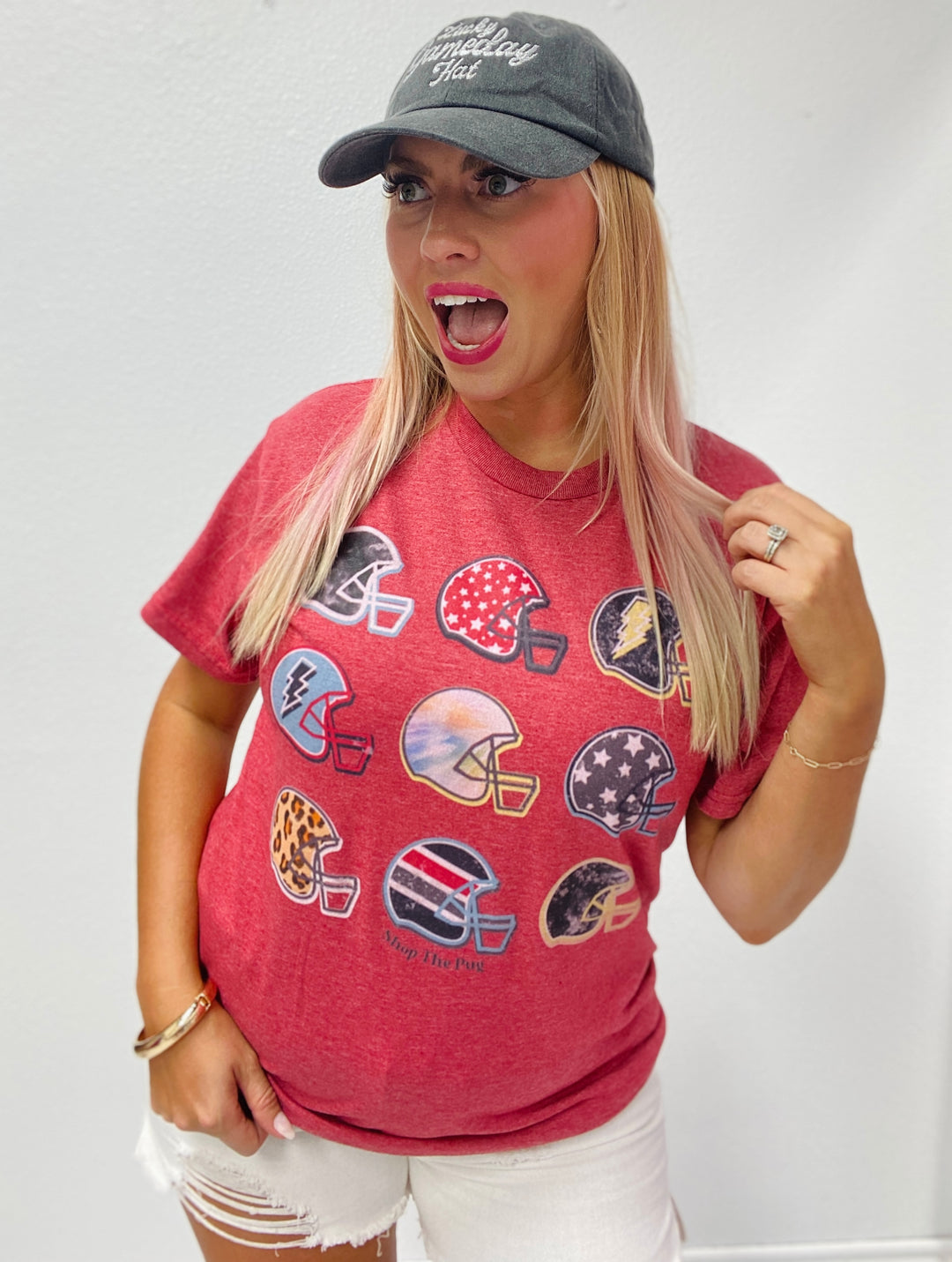 Red & Black Football Tee