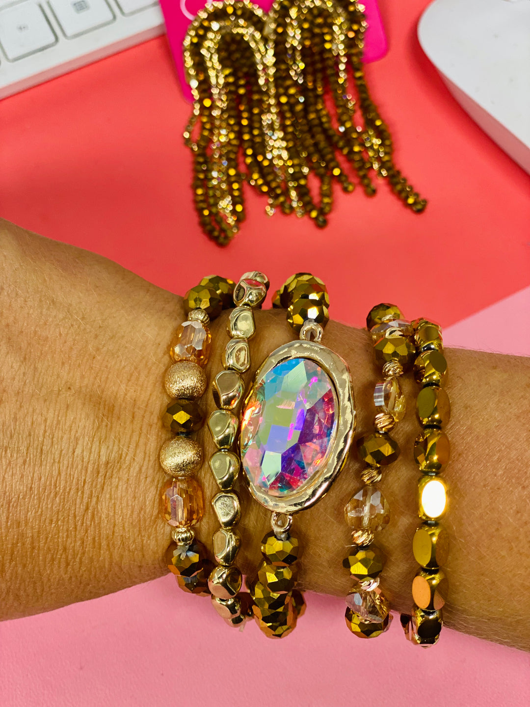 Crystal Beaded Arm Party