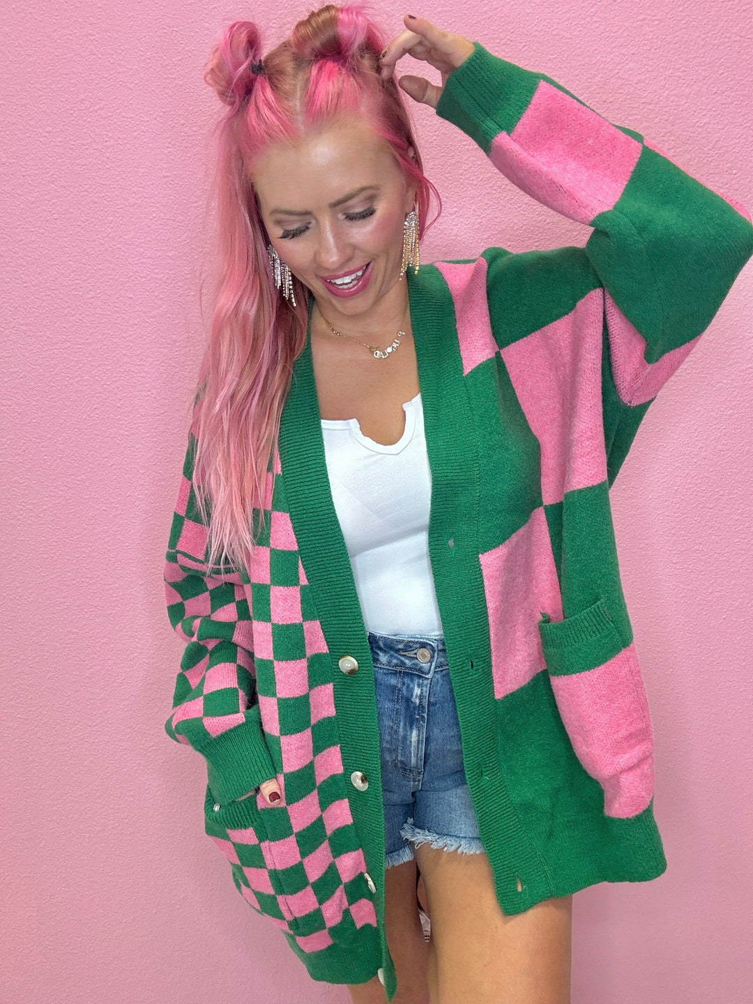 The Gracie Checkered Cardigan