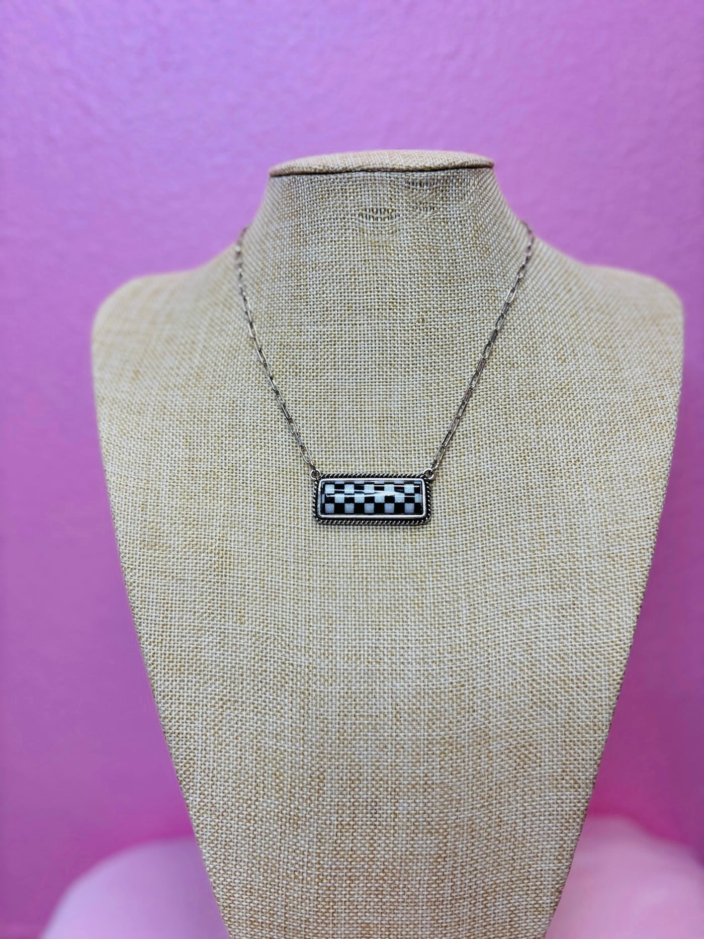 The Checkered Bar Necklace
