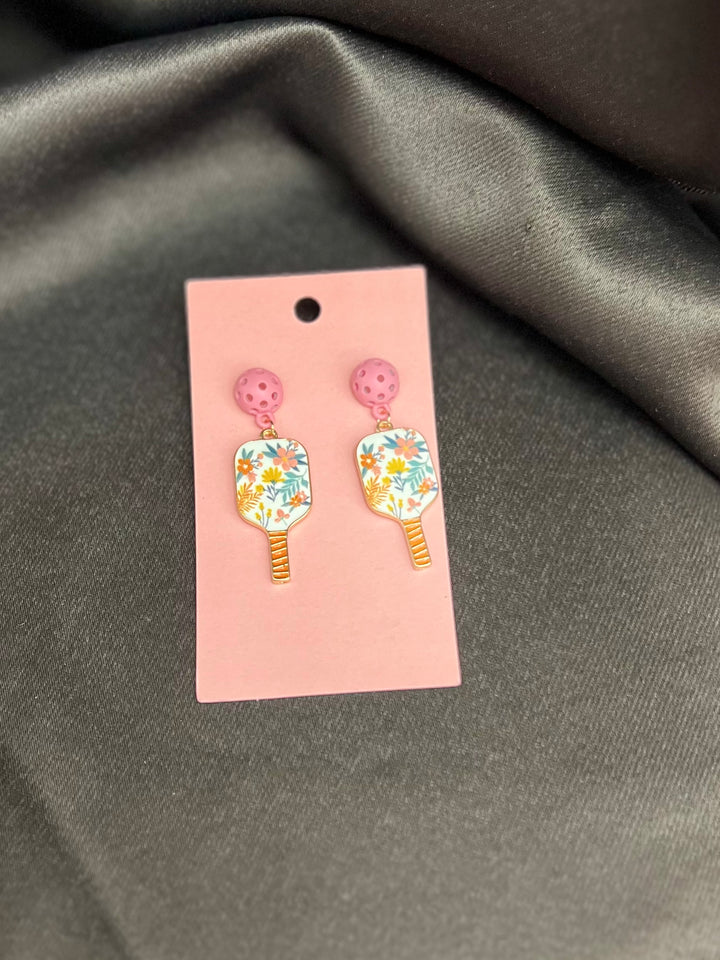 Flower Pickleball Earrings