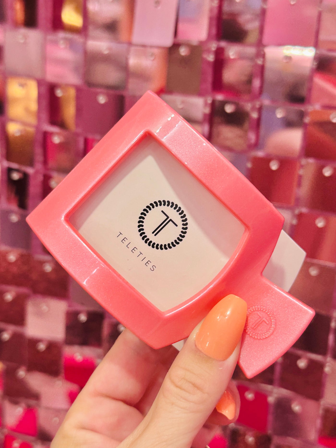 Calming Coral Square Flat Hair Clip