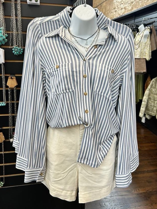 By The Sea Button Down Top