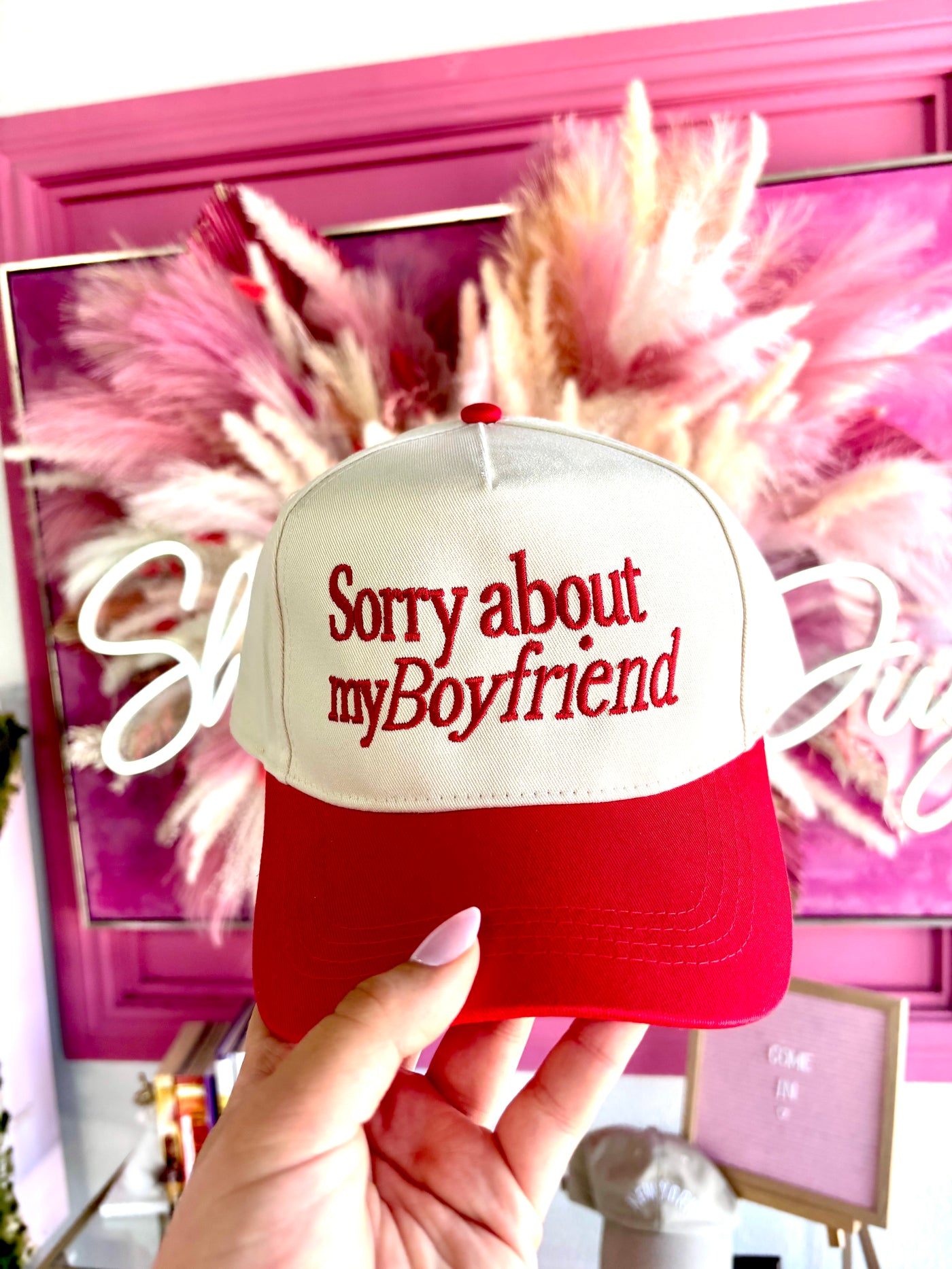 Sorry About My Boyfriend Trucker Hat
