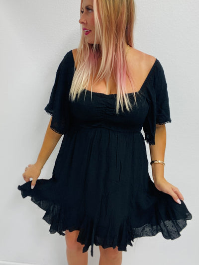 Frenchie French Dot Smocked Dress