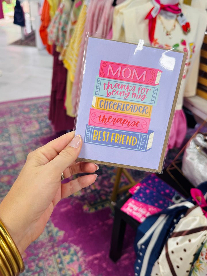 Mom Book Stack Card