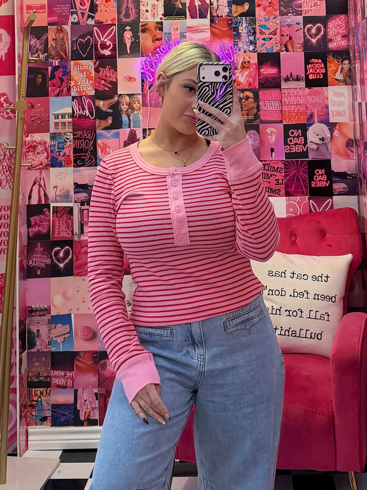 Everyday Stripe Henley Top