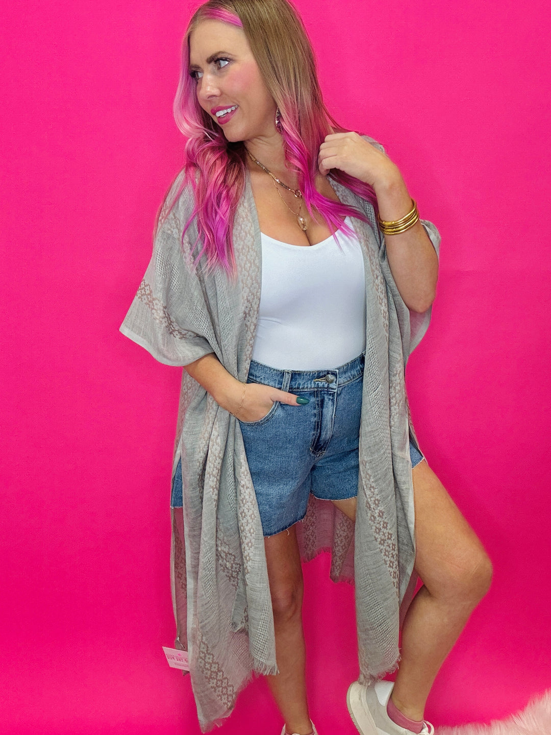 Woven Longline Tribal Kimono