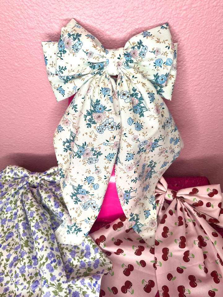 The Bella Floral Bow Clip
