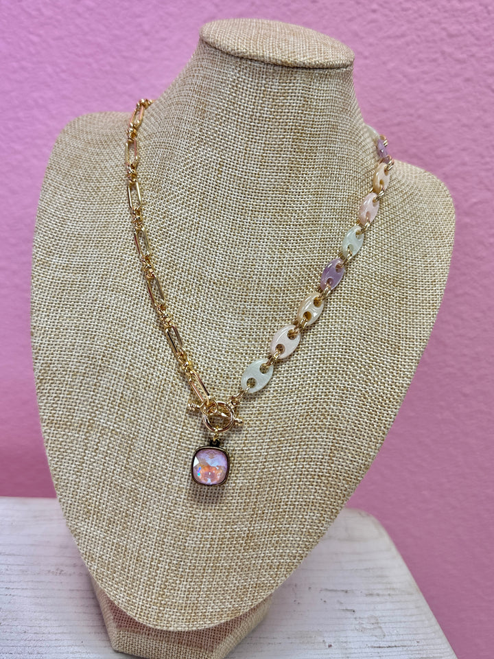 The Caroline Pearlescent Austrian Crystal Necklace