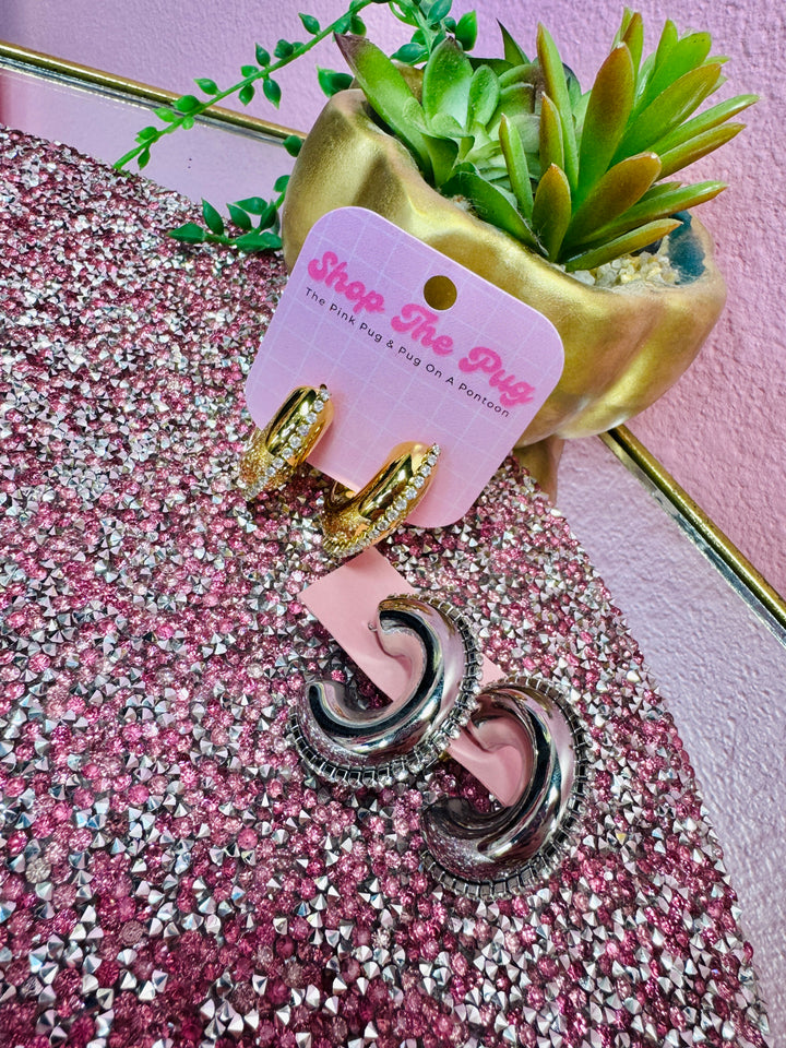 The Cara Rhinestone Hoop Earrings