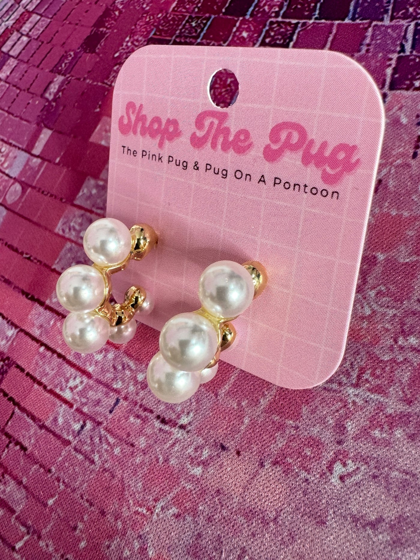 Pearl Loop Hoop Earrings