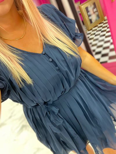 Pleats For Days Belted Dress