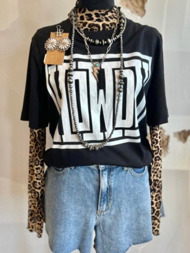 Leopard Layering Lace Top