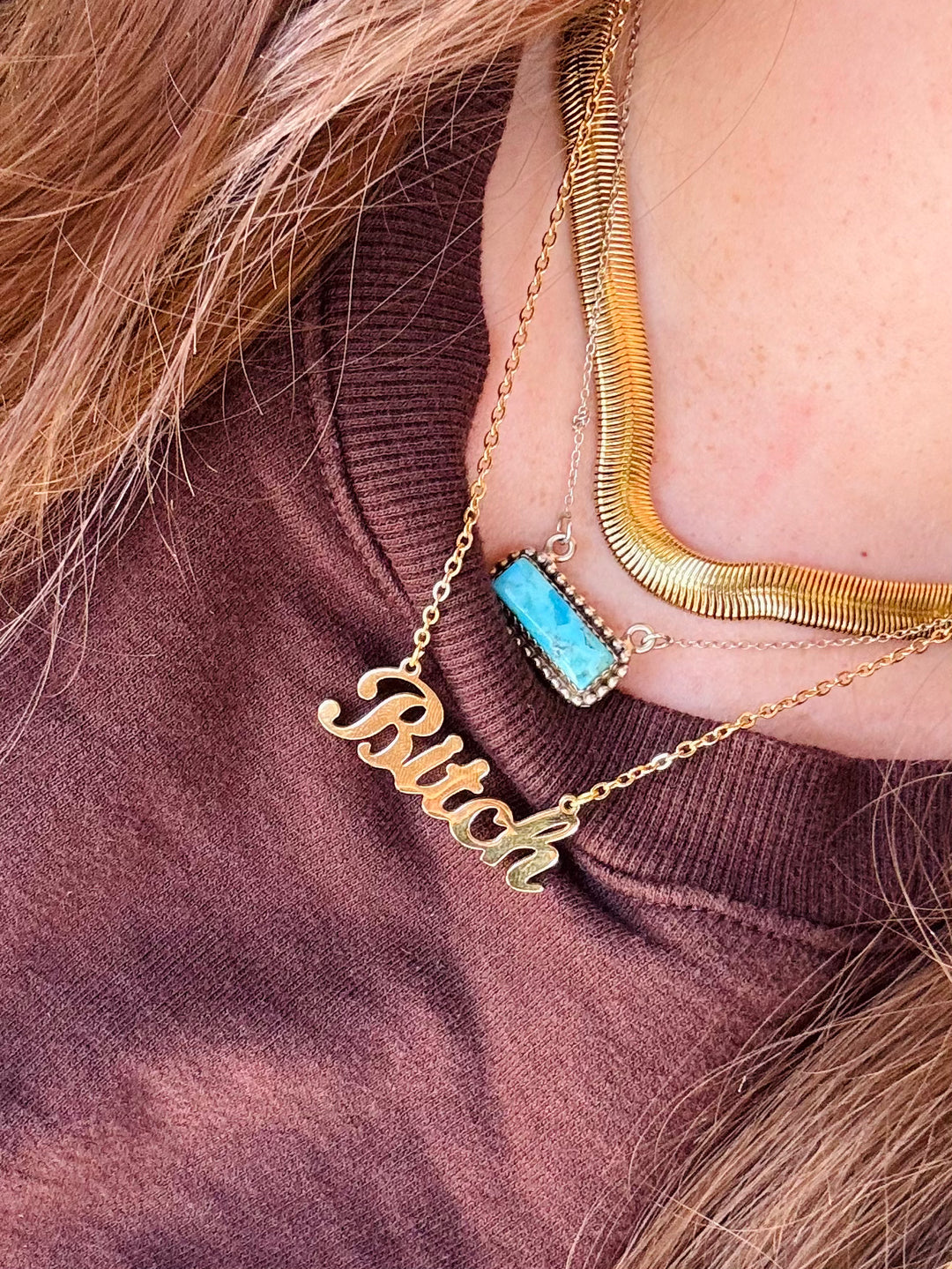Bitch Gold Necklace