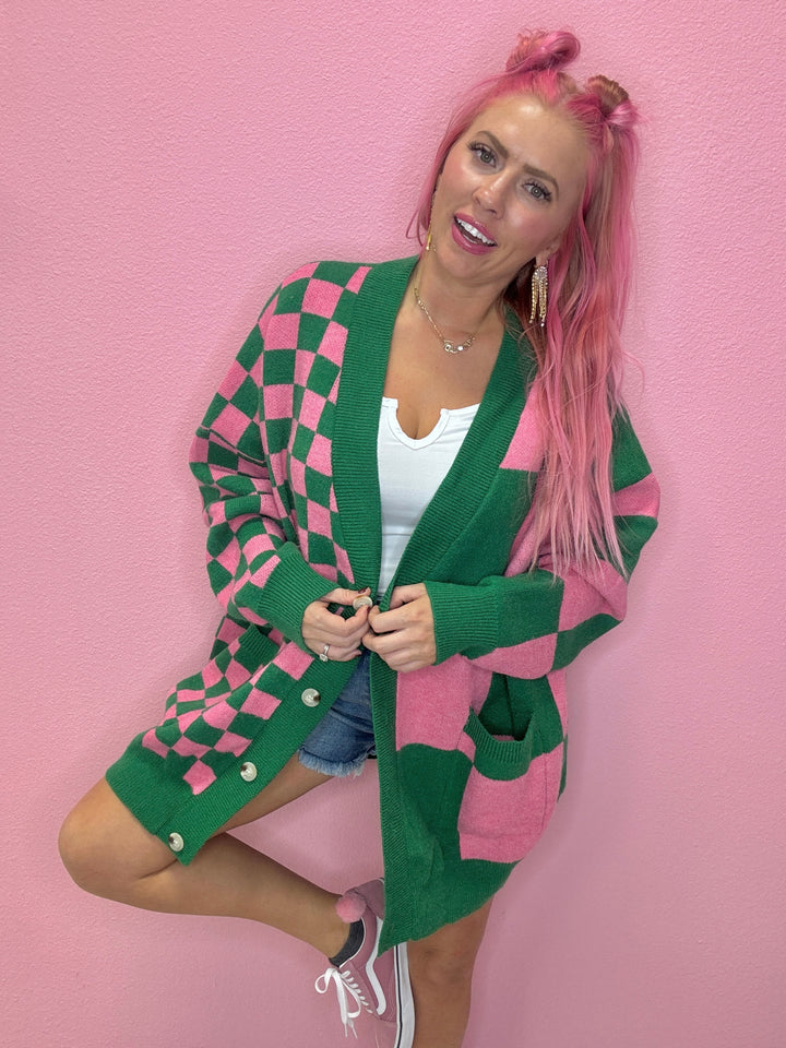 The Gracie Checkered Cardigan