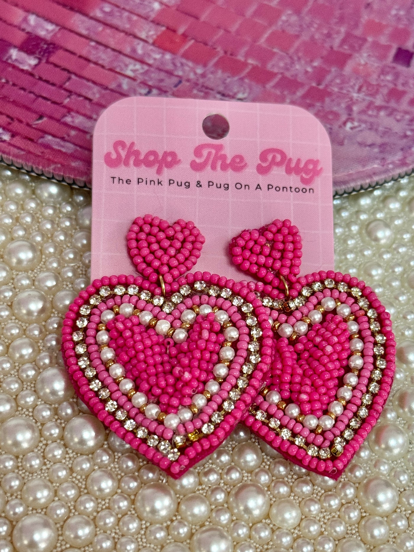 Beaded Heart Earrings