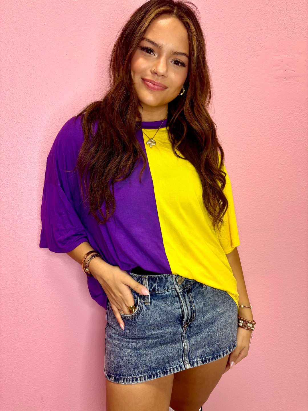 Purple & Yellow Game Day Top