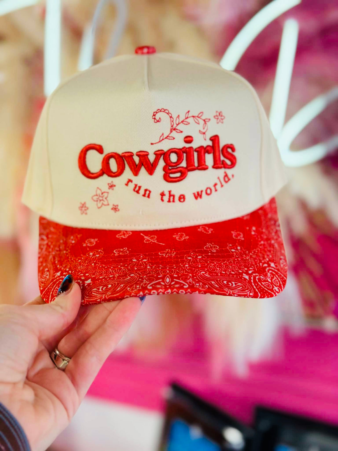 Cowgirls Run The World Trucker Hat