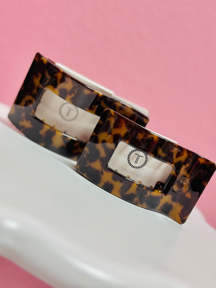 Tortoise Flat Rectangle Hair Clip