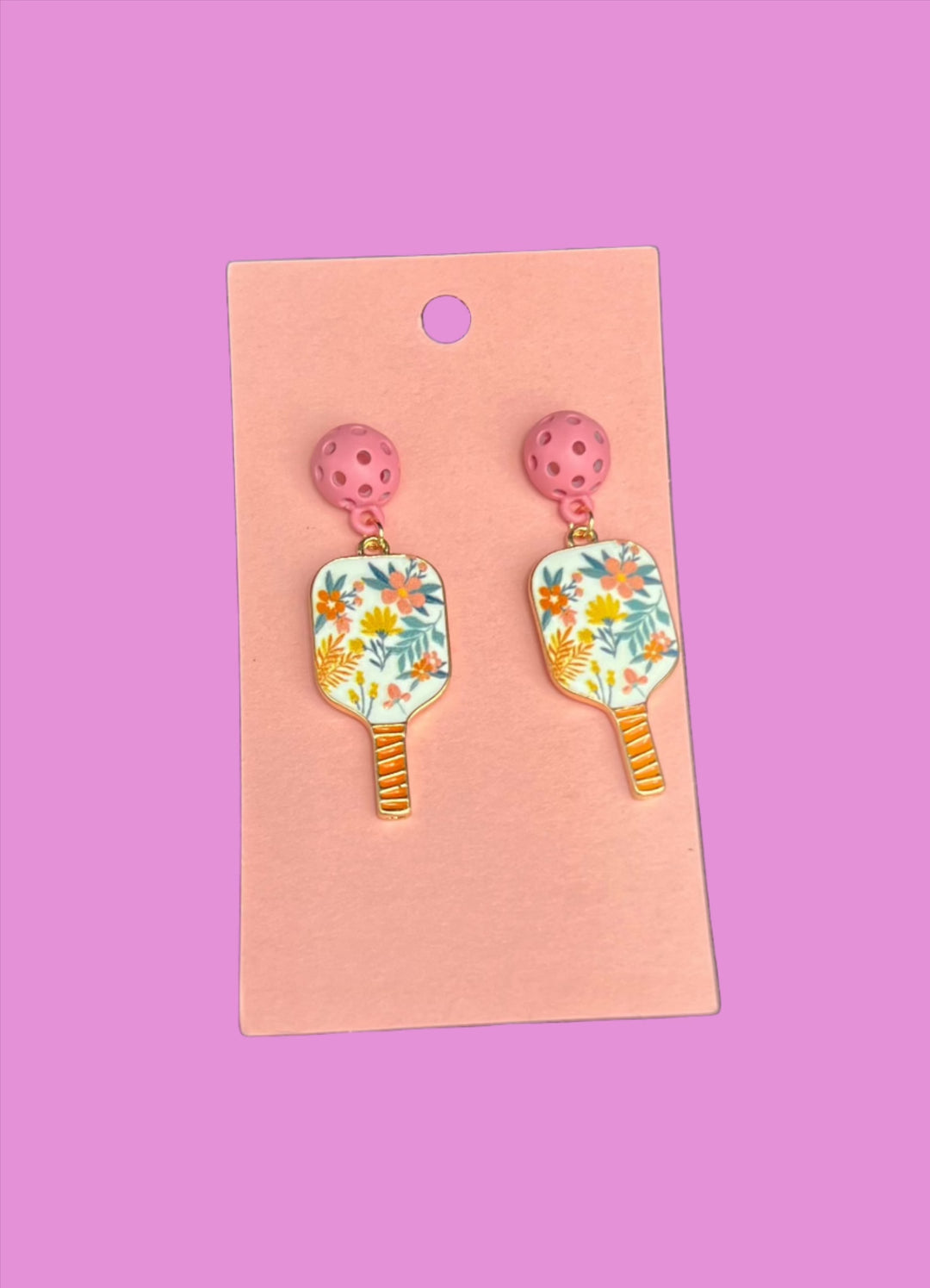 Flower Pickleball Earrings