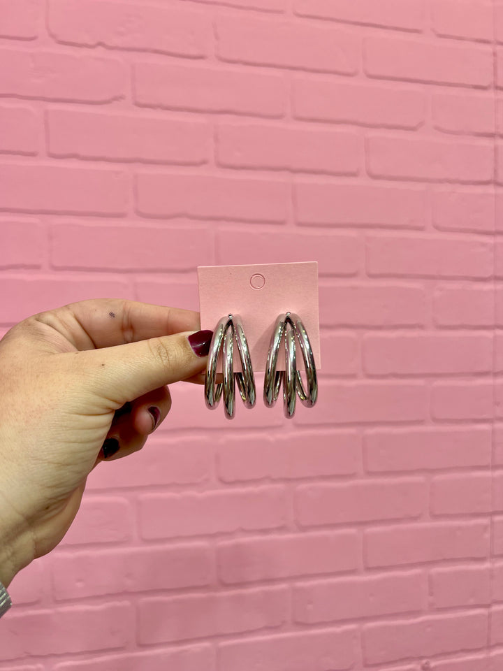 Girls Night Out Silver Hoops