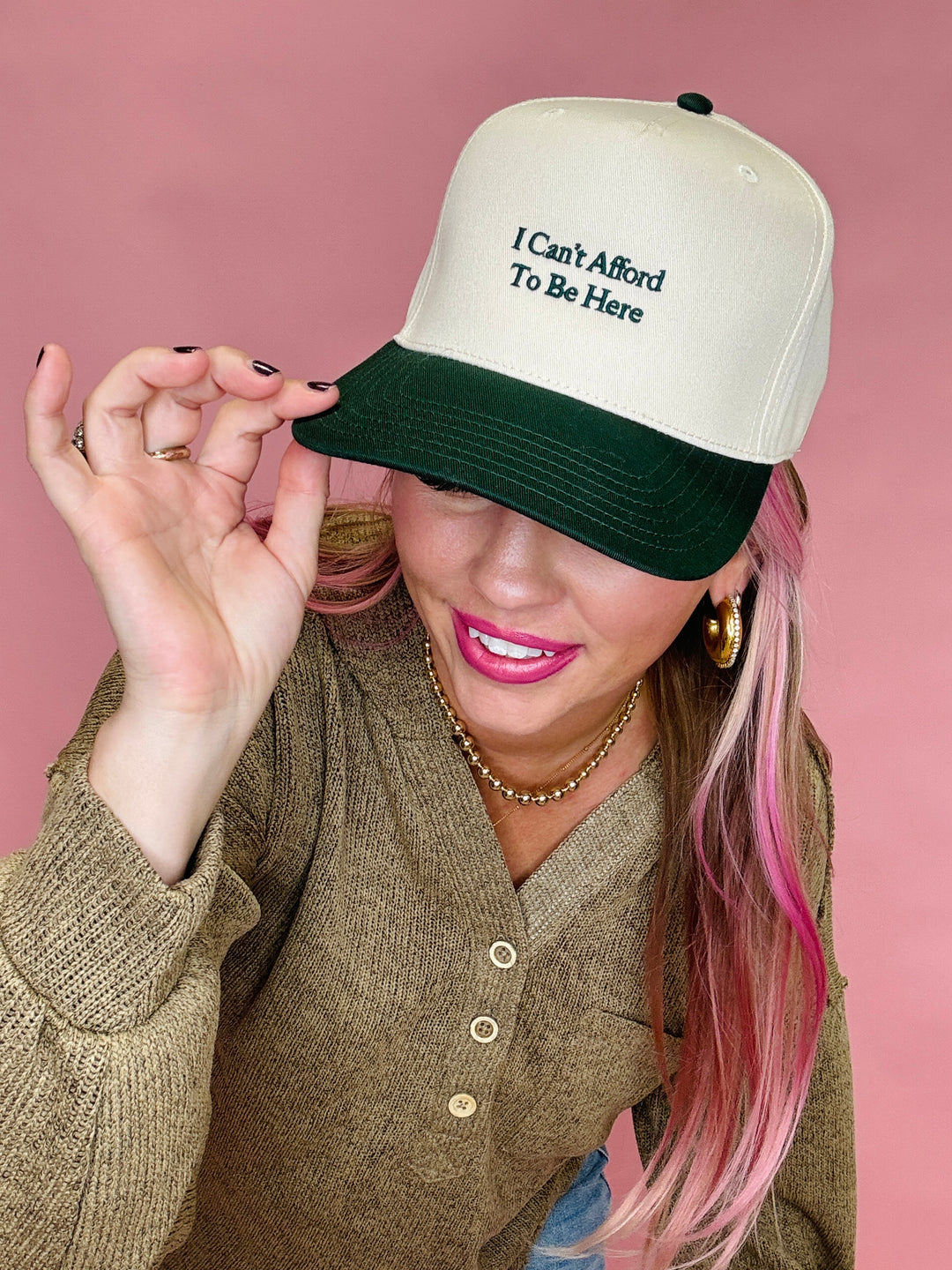 I Can't Afford To Be Here Trucker Hat