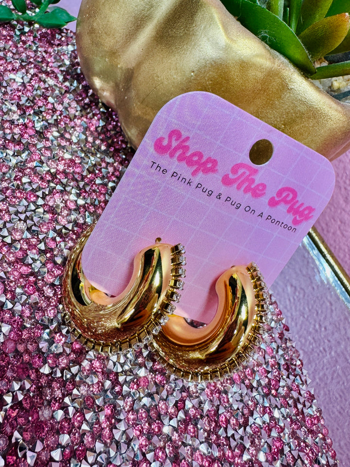 The Cara Rhinestone Hoop Earrings