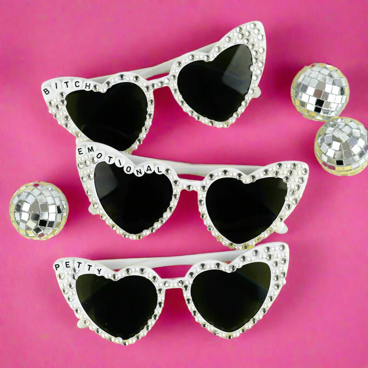 Hand Jeweled Heart Sunglasses