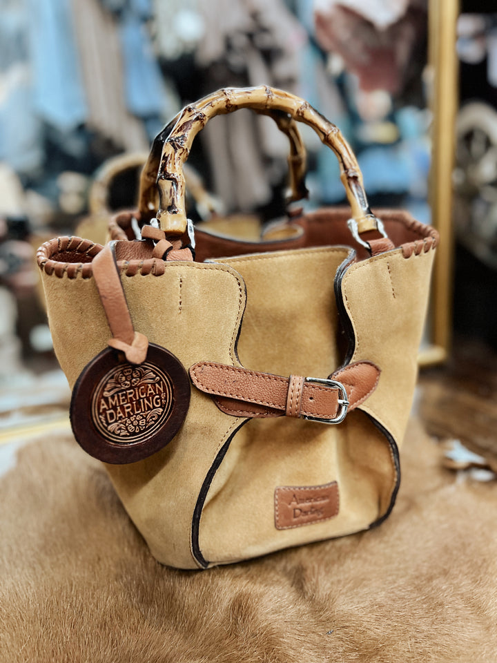 Boho Belle Leather Bamboo Bag