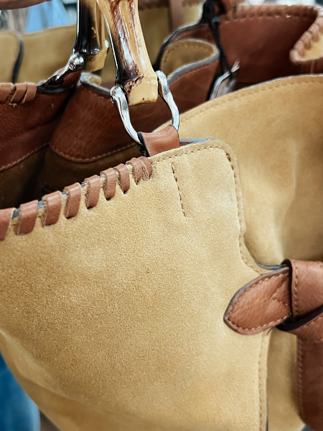 Boho Belle Leather Bamboo Bag