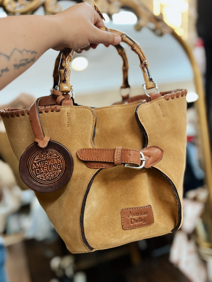 Boho Belle Leather Bamboo Bag
