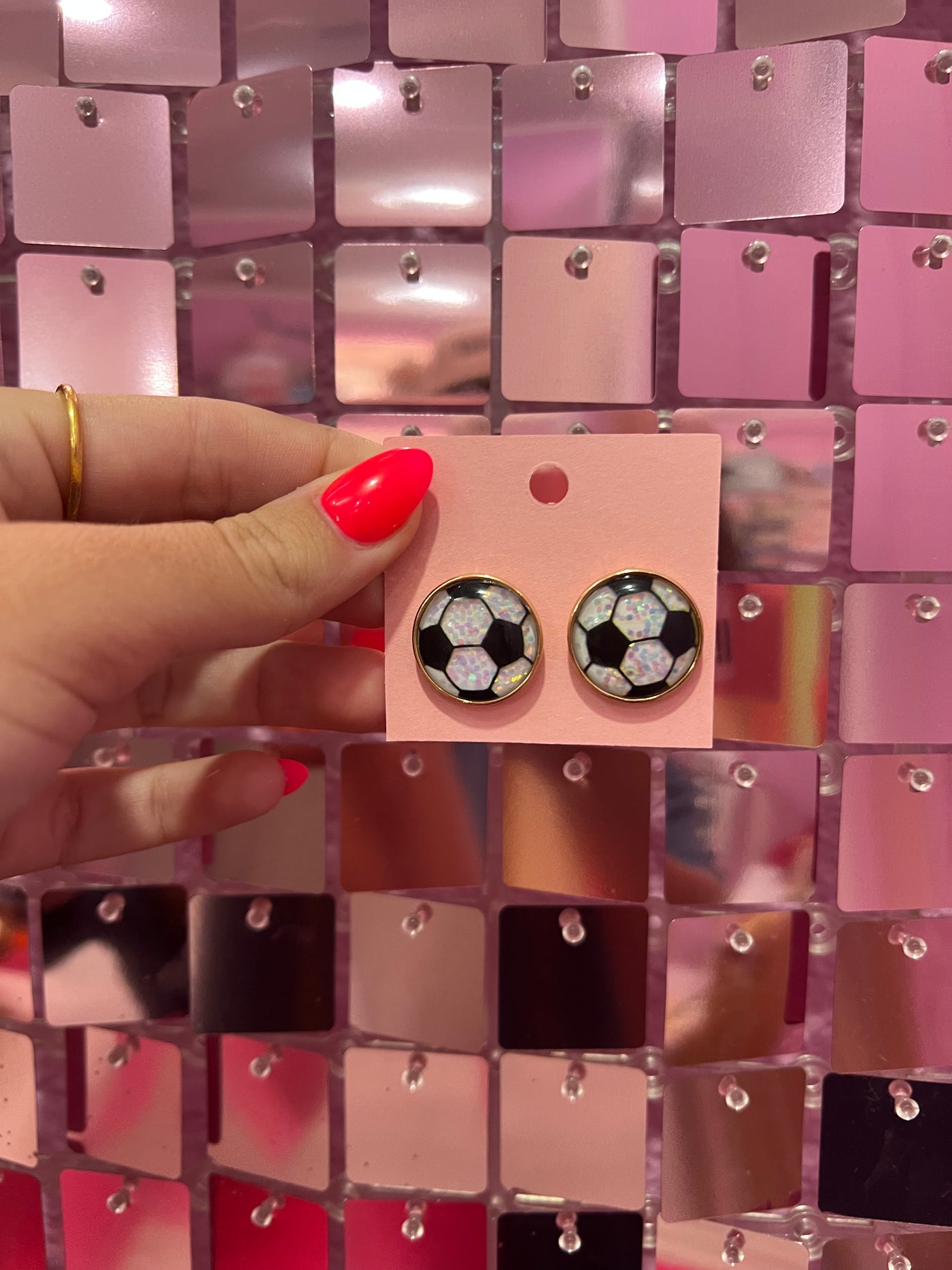 Soccerball Stud Earrings