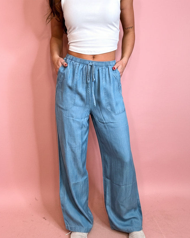 Chambray Belle Drawstring Pants