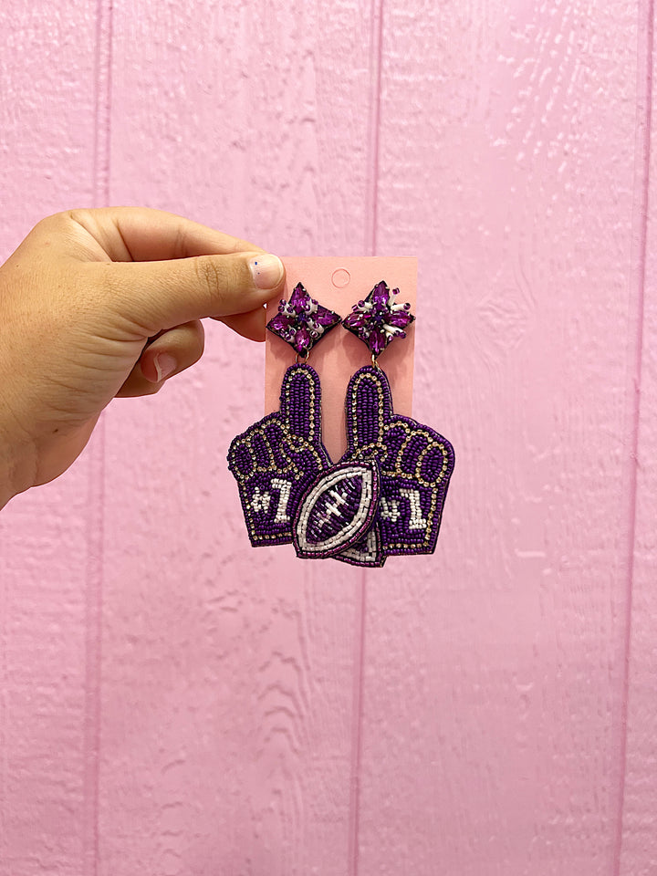 Foam Finger Fan Earrings