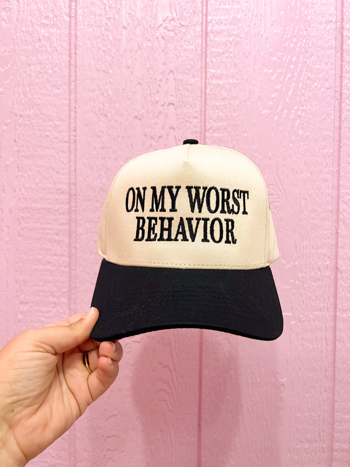 On My Worst Behavior Trucker Hat