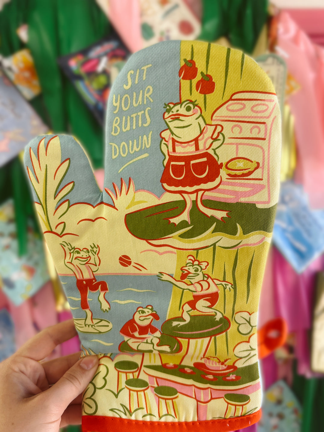 Sit Your Butts Down Oven Mitt