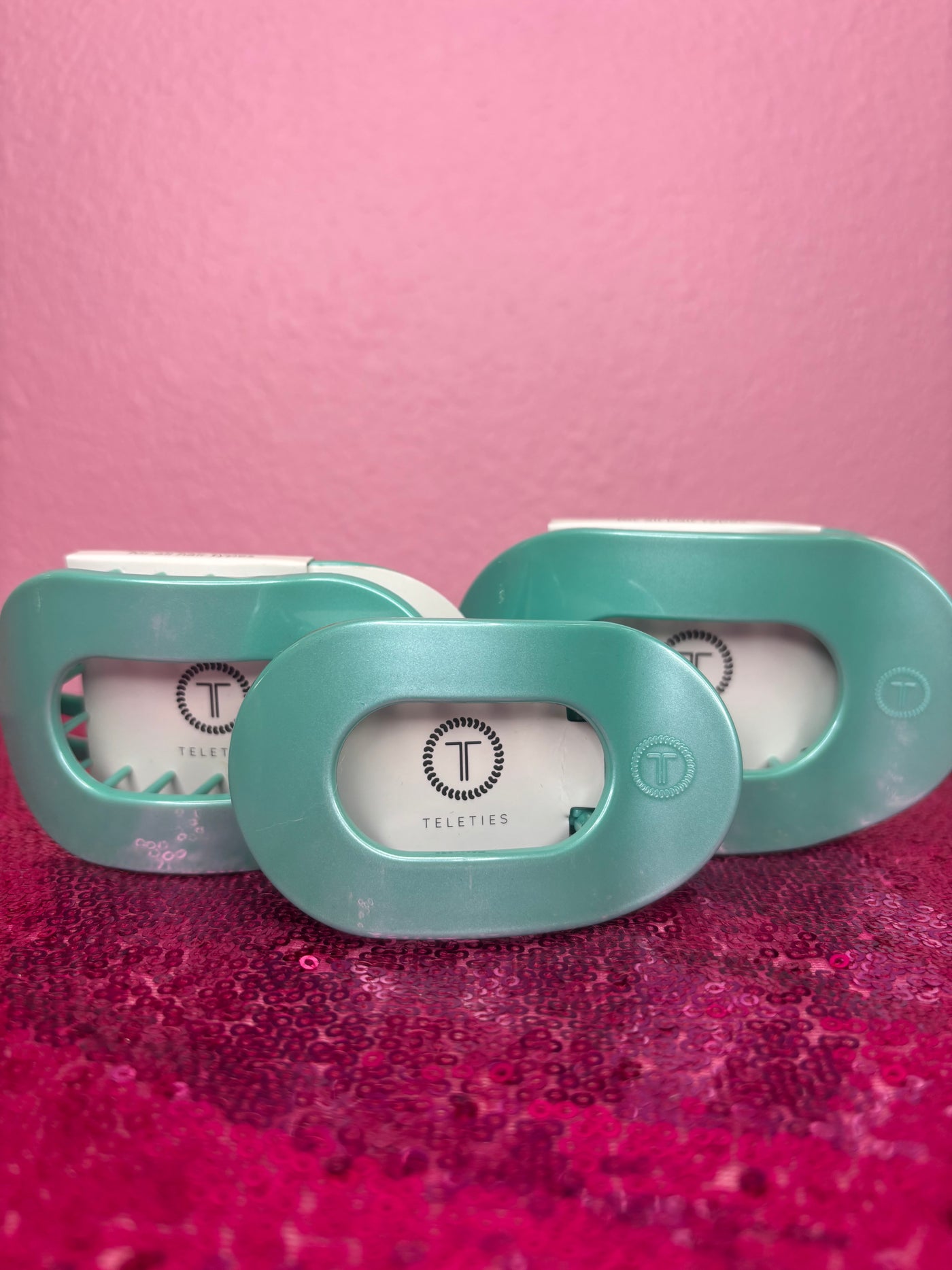 Totally Turquoise Flat Round Hair Clip