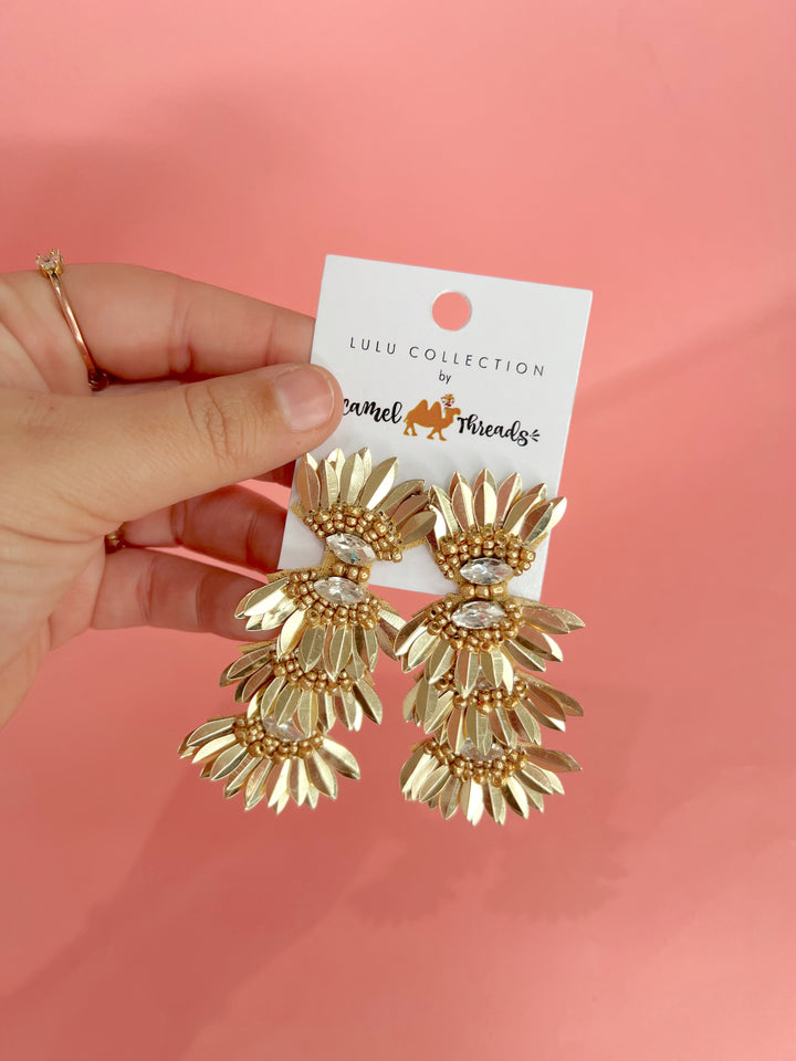 Golden Goddess Beaded Earrings