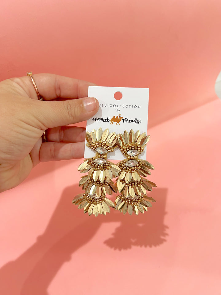 Golden Goddess Beaded Earrings