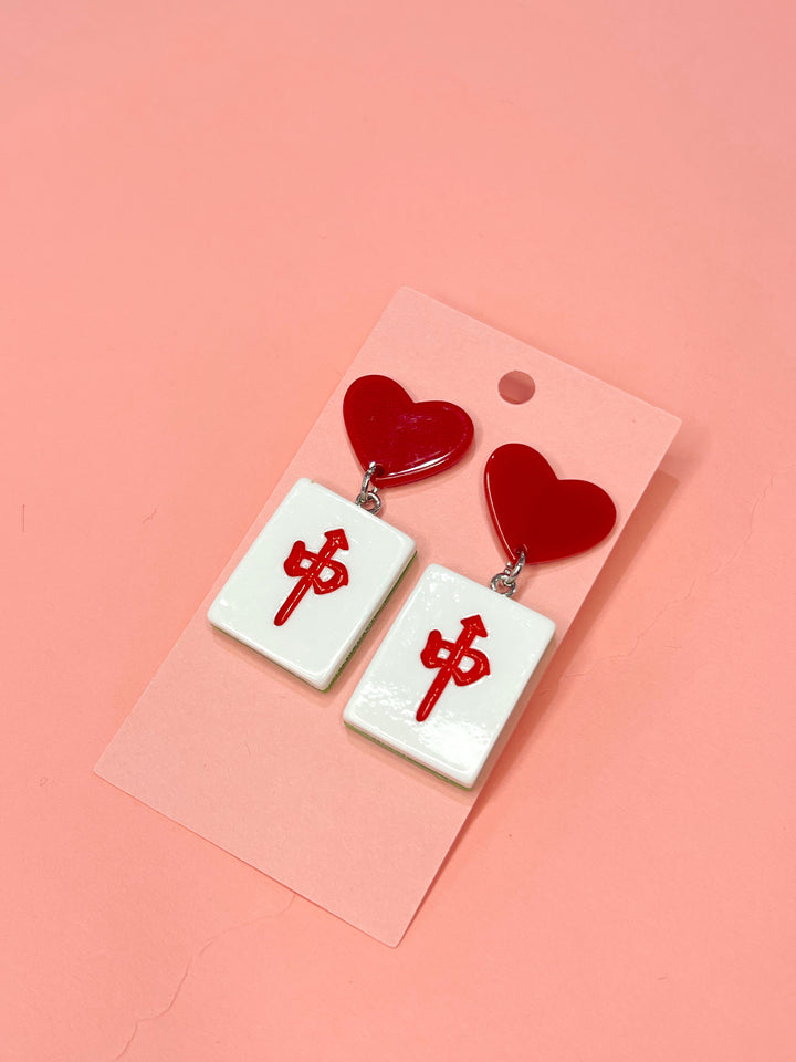 Mahjong Acrylic Earring