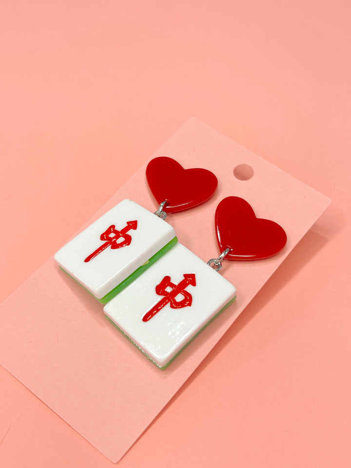 Mahjong Acrylic Earring