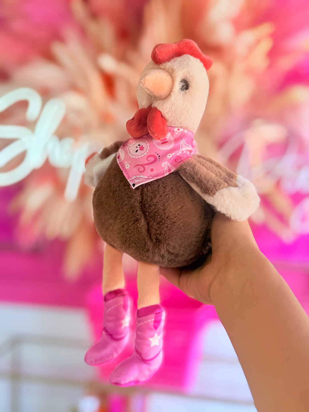 Cowgirl Chicken Stuffed Animal
