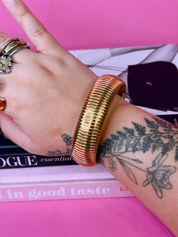 Baia Thick Coil Bangle Bracelet